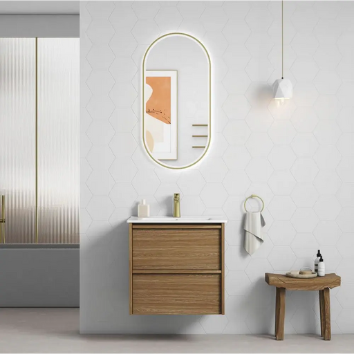 Venetta Framed Wall Hung 600mm Harvest Oak Cabinet - FIL Kitchen Bathroom