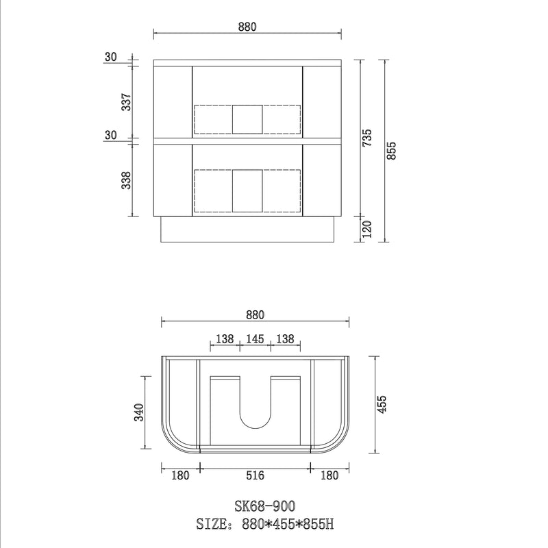 Avia Hudson Freestanding Vanity (900mm) Avia