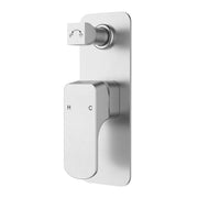 EDEN SOFT SQUARE BATH/SHOWER MIXER WITH DIVERTER CHROME / MATTE BLACK ACL
