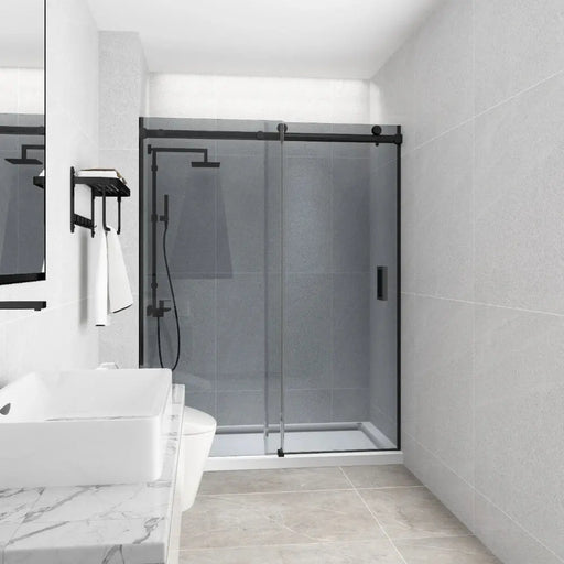 Covey Frameless Sliding Door & Return Panel Grey Glass 10mm