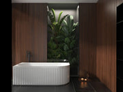 1500mm/1700mm Back to Wall Acrylic Matte White Bathtub with Pop-up Drainer FIL Kitchen Bathroom