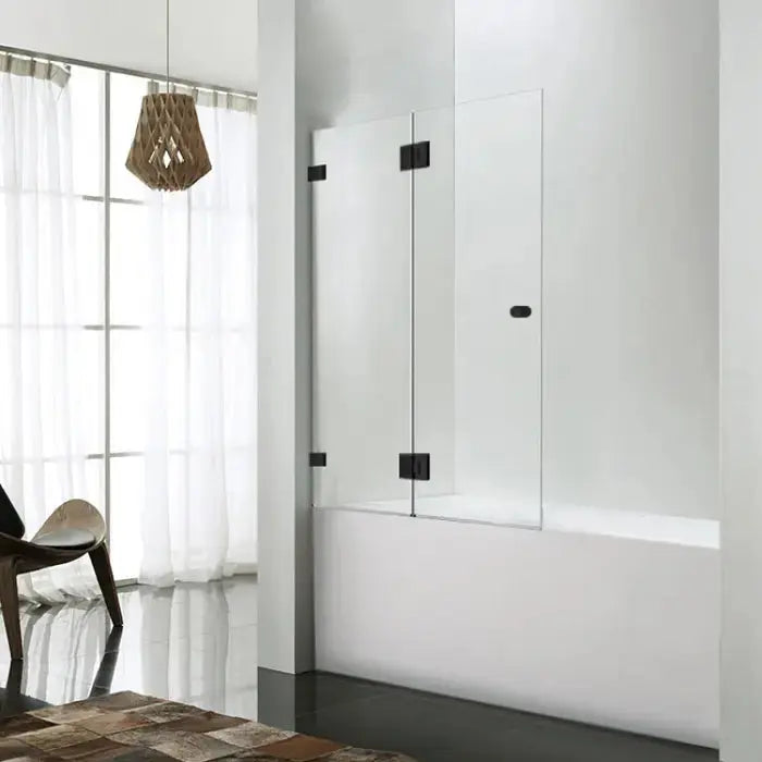 FIXED AND SWING PANEL OVER HINGED BATHTUB SCREEN CHROME/BLACK/GOLD/GUN METAL/BRUSHED NICKEL FIL Kitchen Bathroom