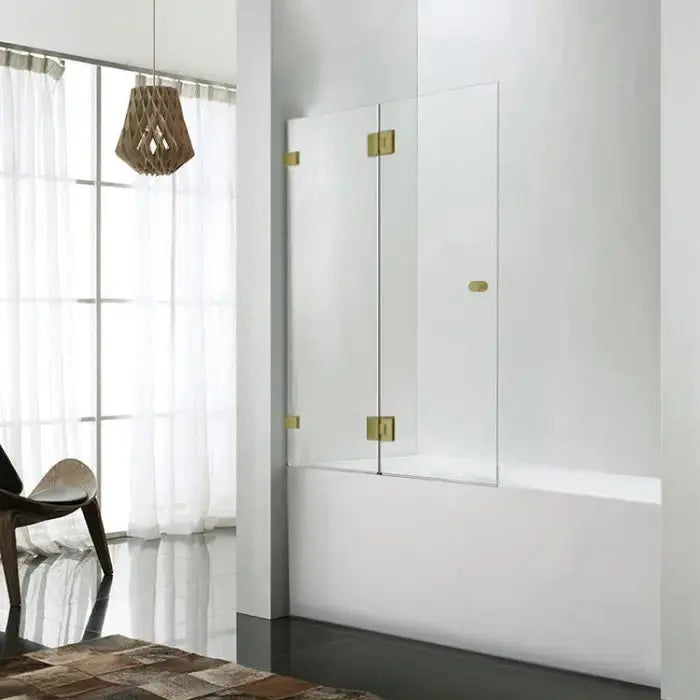 FIXED AND SWING PANEL OVER HINGED BATHTUB SCREEN CHROME/BLACK/GOLD/GUN METAL/BRUSHED NICKEL FIL Kitchen Bathroom