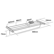 Brushed Nickel Shower Shelf/  Towel rack FIL Kitchen Bathroom