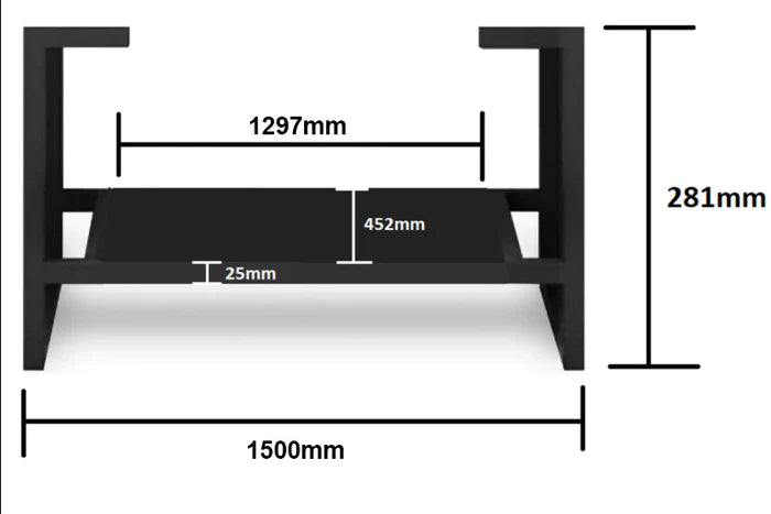 KINGO VANITY LEGS MATTE BLACK 600MM/750MM/900MM/1200MM/1500MM