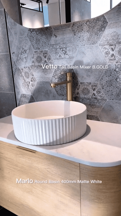 BONDI NATURAL OAK 750X460 CURVE VANITY FIL Kitchen Bathroom