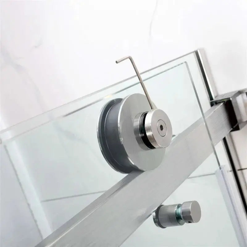 FRAMELESS SLIDING DOOR WALL TO WALL  BRUSHED NICKEL FIL Kitchen Bathroom