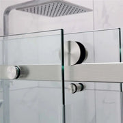 FRAMELESS SLIDING DOOR WALL TO WALL  BRUSHED NICKEL FIL Kitchen Bathroom