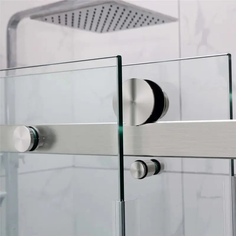 FRAMELESS SLIDING DOOR WALL TO WALL  BRUSHED NICKEL FIL Kitchen Bathroom