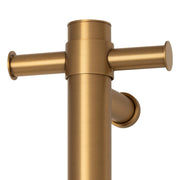 THERMOGROUP ROUND VERTICAL SINGLE HEATED TOWEL RAIL 900MM BRUSHED GOLD - FIL Kitchen Bathroom