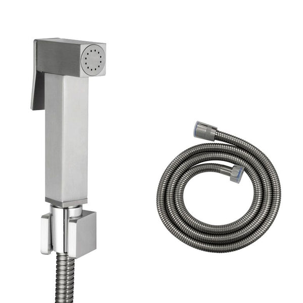 Square Toilet Bidet Spray Kit with 1.2m Stainless steel Hose Chrome and Colours