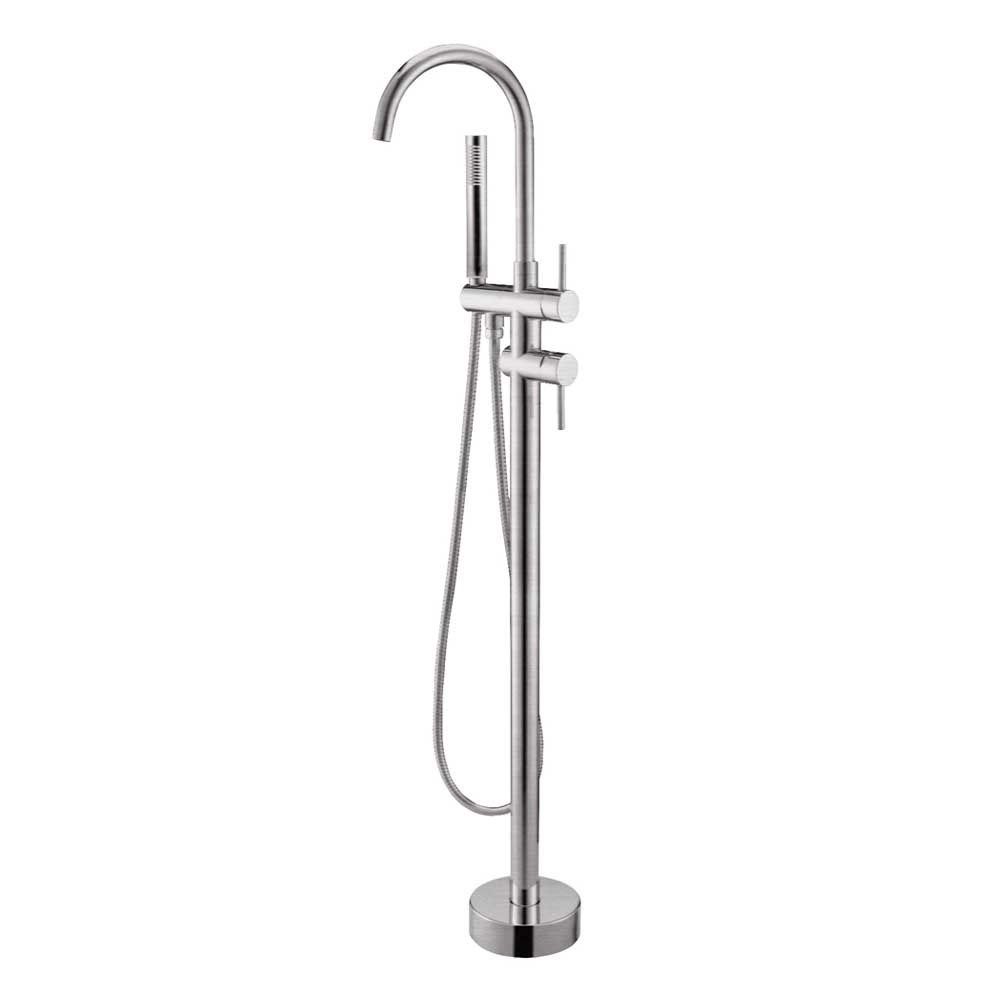 Round Freestanding Bath Mixer With Handheld Shower Chrome/Colours