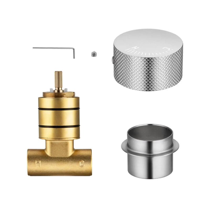 Round Progressive Wall Mixer Handle Chrome and Colours FIL Kitchen Bathroom