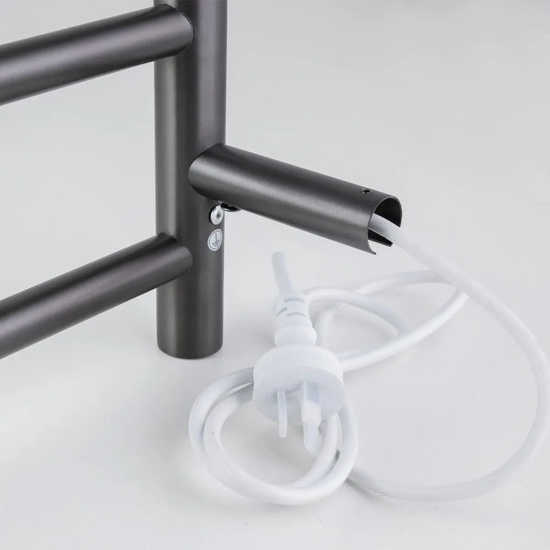 Round  Electric Heated Towel Rack 4 Bars Chrome and Colours FIL Kitchen Bathroom