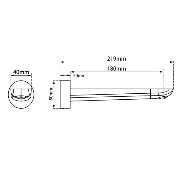 RUSHY Bathtub/Basin Wall Spout Chrome and Colours