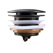 40mm Brushed Gun Metal Grey Solid Brass Bathtub Mushroom Pop Up Waste Drain NO Overflow FIL Kitchen Bathroom