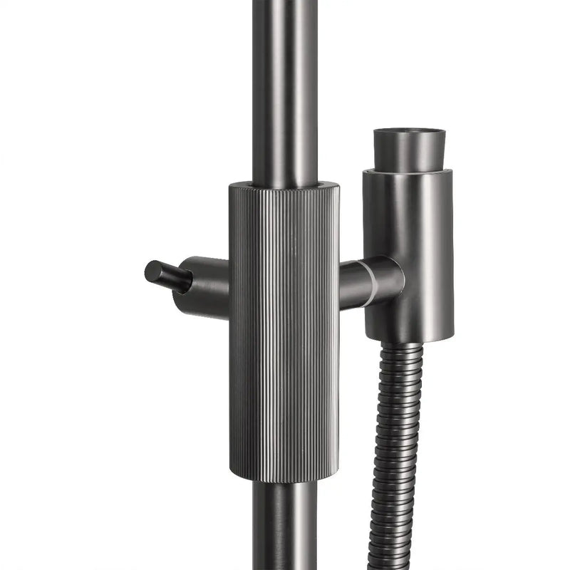 CADDENCE Series Brushed Gun Metal Grey Shower Rail without Handheld Shower FIL Kitchen Bathroom