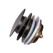 40mm Brushed Gun Metal Grey Solid Brass Bathtub Mushroom Pop Up Waste Drain NO Overflow FIL Kitchen Bathroom