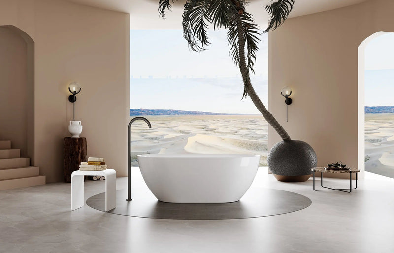 Ellips Slim Acrylic Free Standing Overflow Bathtub