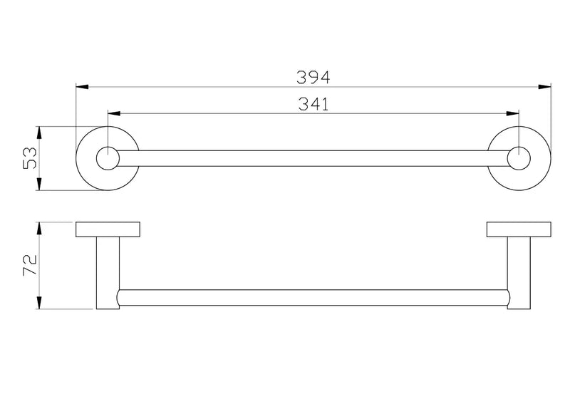 Otus Towel Rail Single 350mm - FIL Kitchen Bathroom