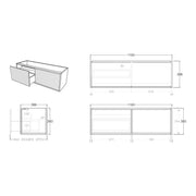 Bellevue Ensuite Slim Wall Hung Vanity Prime Oak 900X386X380mm/1200X386X380mm - FIL Kitchen Bathroom