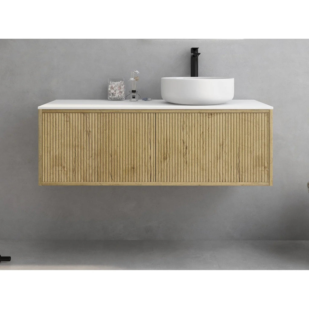 Bellevue Ensuite Slim Wall Hung Vanity Prime Oak 900X386X380mm/1200X386X380mm