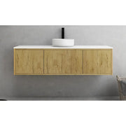 Bellevue Ensuite Slim Wall Hung Vanity Prime Oak 590X386X380mm/740X386X380mm/1500X386X380mm - FIL Kitchen Bathroom