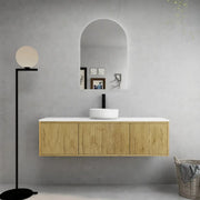 Bellevue Ensuite Slim Wall Hung Vanity Prime Oak 590X386X380mm/740X386X380mm/1500X386X380mm - FIL Kitchen Bathroom