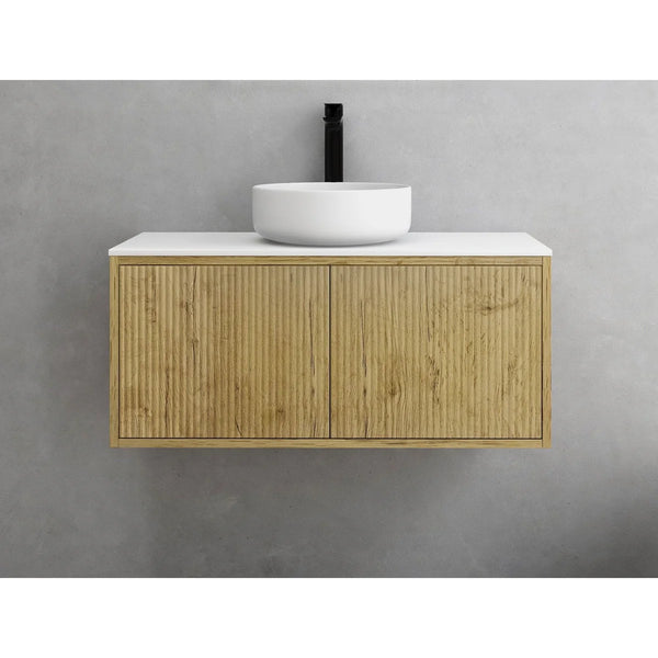 Bellevue Ensuite Slim Wall Hung Vanity Prime Oak 900X386X380mm/1200X386X380mm