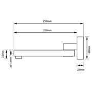 BLAZE Bathtub/Basin Wall Spout Chrome/Black FIL Kitchen Bathroom