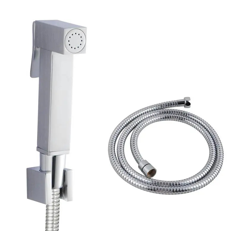 Square Toilet Bidet Spray Kit with 1.2m Stainless steel Hose Chrome and Colours FIL Kitchen Bathroom