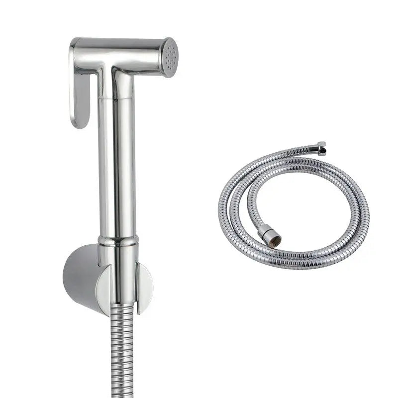 Round Brass Chrome Toilet Bidet Spray Kit with 1.2m Stainless Steel Hose FIL Kitchen Bathroom