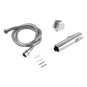 Round ABS Toilet Bidet Spray Kit with Stainless Steel Hose Chrome and Colours FIL Kitchen Bathroom