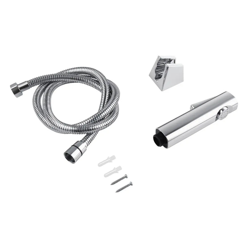 Round ABS Toilet Bidet Spray Kit with Stainless Steel Hose Chrome and Colours FIL Kitchen Bathroom
