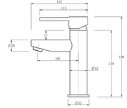 LUCID PIN Series Round Basin Mixer(Tall Vesion) Chrome/Matte Black FIL Kitchen Bathroom