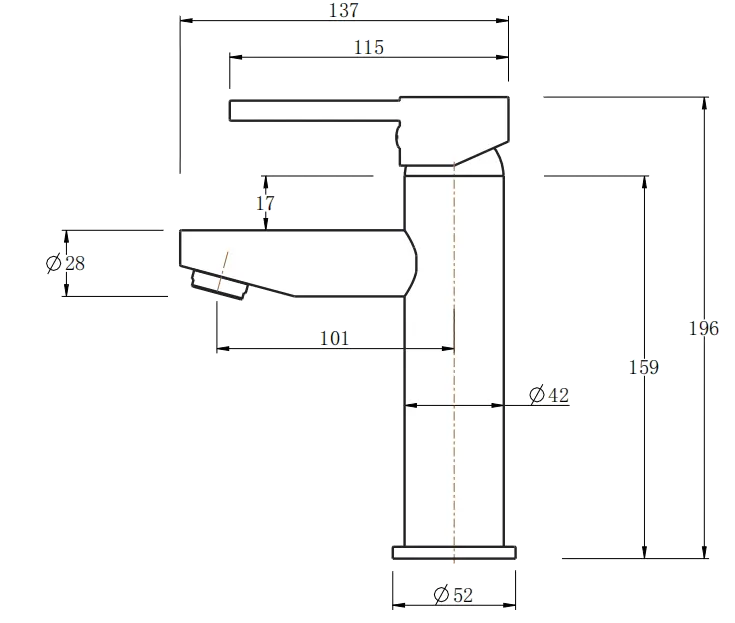 LUCID PIN Series Round Basin Mixer(Tall Vesion) Chrome/Matte Black FIL Kitchen Bathroom