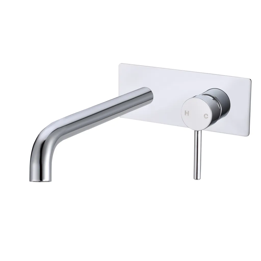 LUCID PIN Series Wall Mixer With Round Spout Chrome & Colours