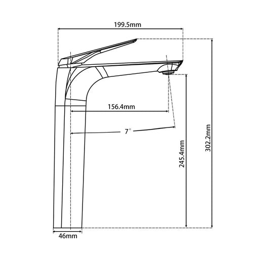 AU Tall Basin Mixer Chrome/Black FIL Kitchen Bathroom