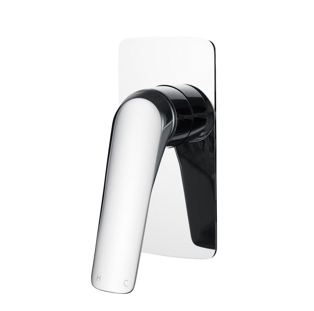 AU Square Chrome/Black Shower/Bath Wall Mixer