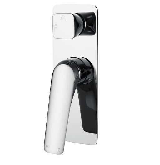 AU Square Chrome/Black Shower/Bath Wall Mixer with Diverter FIL Kitchen Bathroom