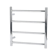 Round  Electric Heated Towel Rack 4 Bars Chrome and Colours FIL Kitchen Bathroom
