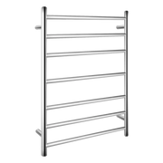 Round  Electric Heated Towel Rack 7 Bars Chrome & Black FIL Kitchen Bathroom