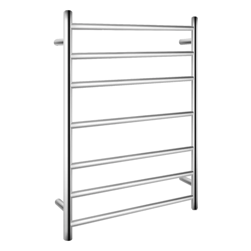 Round  Electric Heated Towel Rack 7 Bars Chrome & Black FIL Kitchen Bathroom