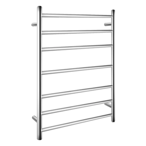 Round  Electric Heated Towel Rack 7 Bars Chrome & Black FIL Kitchen Bathroom