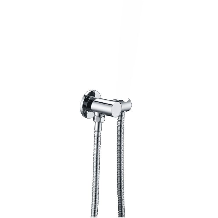 Round Chrome/Black Hand held Shower Bracket Holder