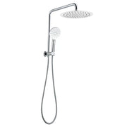 530mm Height 10'' Round Chrome Shower Station Top Water Inlet FIL Kitchen Bathroom