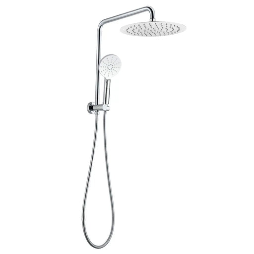 530mm Height 10'' Round Chrome Shower Station Top Water Inlet FIL Kitchen Bathroom