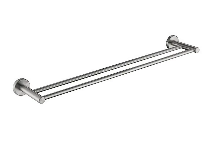 LUCID PIN Round Double Towel Rack Rail 800mm Chrome and Colours FIL Kitchen Bathroom