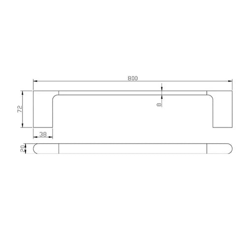 AU Single Towel Rail 800mm Chrome and Colours FIL Kitchen Bathroom