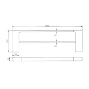 AU Double Towel Rail 800mm Chrome and Colours FIL Kitchen Bathroom